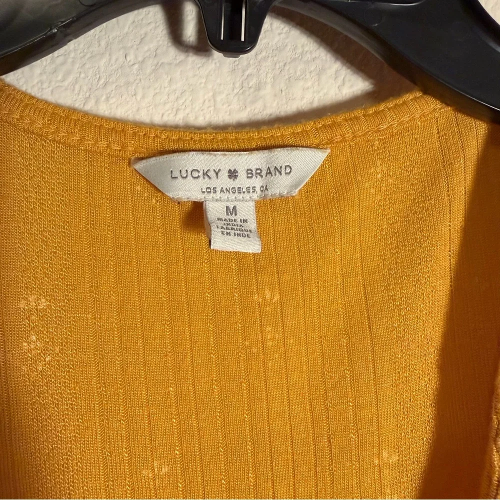 Lucky Brand Mustard Yellow Embroidered Boho Tunic - Picture 4 of 14